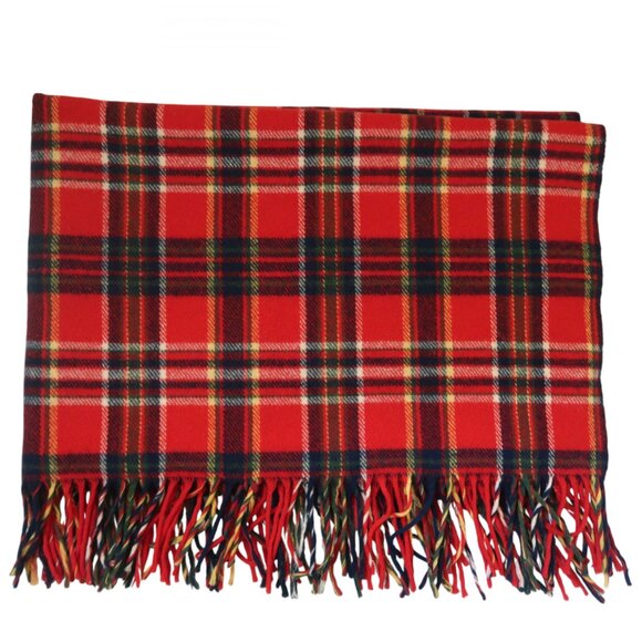 vtg PENDLETON wool plaid throw blanket